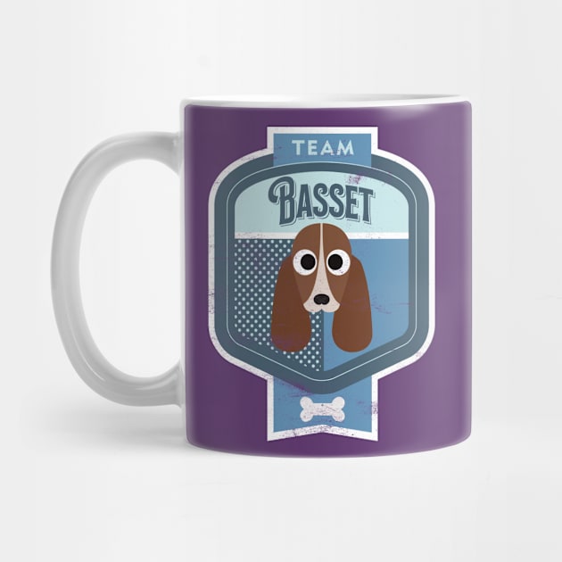 Team Basset - Distressed Basset Hound Beer Label Design by DoggyStyles